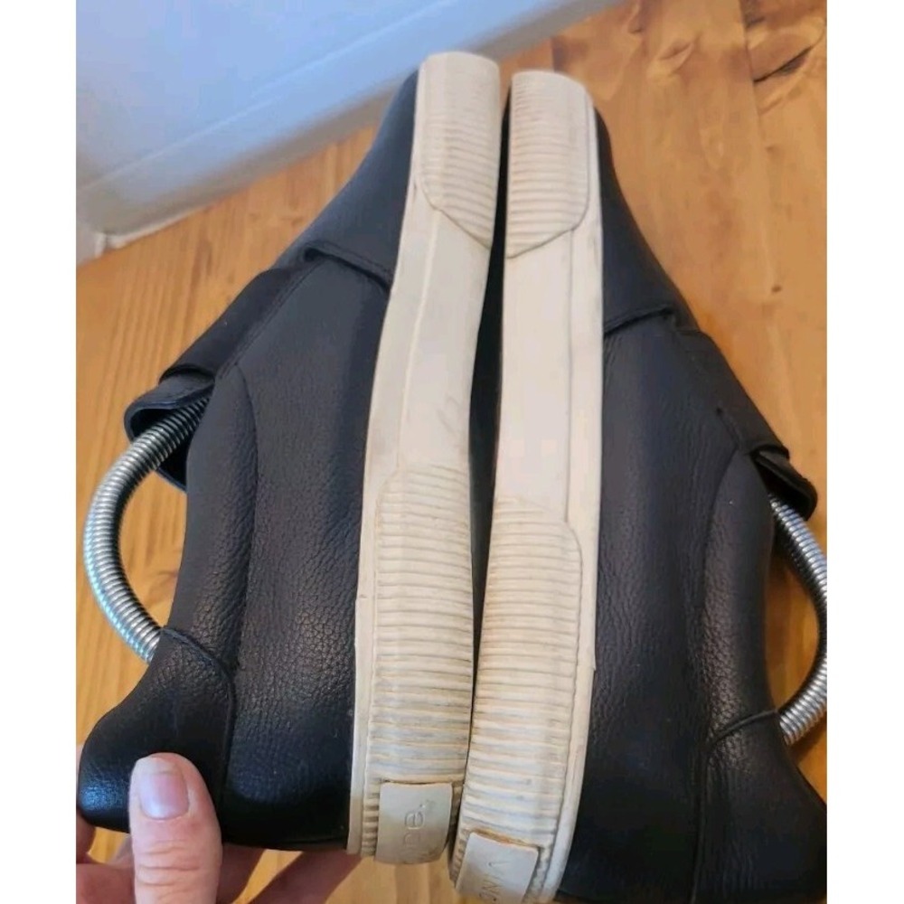 Vince Kirkland Women's Slip On Sneakers Shoes Size EU 39.5 US 9.5 Leather Black - Picture 8 of 11